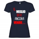 T-SHIRT PERSONALIZZATA DONNA IL MEGLIO DEVE ANCORA VENIRE COLORE BLU NAVY