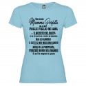 T-SHIRT DONNA MIO FIGLIO MI AMA E QUESTO MI BASTA MADRE MAMMA COLORE AZZURRO