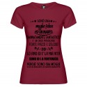 T-SHIRT PERSONALIZZATA DONNA MOGLIE FELICE ORSO MARSICANO COLORE BORDEAUX