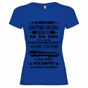 T-SHIRT PERSONALIZZATA DONNA GLI UOMINI BUONI ESISTONO ANCORA COLORE BLU ROYAL