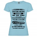 T-SHIRT PERSONALIZZATA DONNA GLI UOMINI BUONI ESISTONO ANCORA COLORE AZZURRO