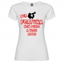 T-SHIRT PERSONALIZZATA DONNA PER FORTUNA NON PENSO A VOCE ALTA COLORE BIANCO