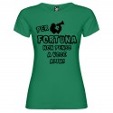 T-SHIRT PERSONALIZZATA DONNA PER FORTUNA NON PENSO A VOCE ALTA COLORE VERDE