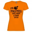 T-SHIRT PERSONALIZZATA DONNA PER FORTUNA NON PENSO A VOCE ALTA COLORE ARANCIO