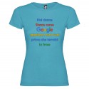 T-SHIRT DONNA PERSONALIZZATA NOI DONNE SIAMO COME GOOGLE COLORE TURCHESE