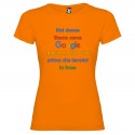 T-SHIRT DONNA PERSONALIZZATA NOI DONNE SIAMO COME GOOGLE COLORE ARANCIO