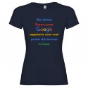 T-SHIRT DONNA PERSONALIZZATA NOI DONNE SIAMO COME GOOGLE COLORE BLU NAVY