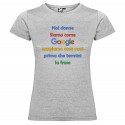 T-SHIRT DONNA PERSONALIZZATA NOI DONNE SIAMO COME GOOGLE COLORE GRIGIO