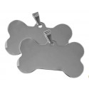 MEDAGLIETTA CANE O GATTO IN METALLO CON INCISIONE COLORE ARGENTO
