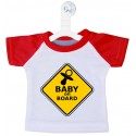 MINI T-SHIRT BIMBO A BORDO ATTENZIONE BABY ON BOARD COLORE BIANCO