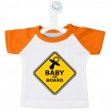 MINI T-SHIRT BIMBO A BORDO ATTENZIONE BABY ON BOARD COLORE ARANCIO