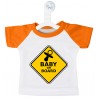 MINI T-SHIRT BIMBO A BORDO ATTENZIONE BABY ON BOARD COLORE ARANCIO
