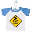 MINI T-SHIRT BIMBO A BORDO ATTENZIONE BABY ON BOARD COLORE AZZURRO