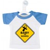 MINI T-SHIRT BIMBO A BORDO ATTENZIONE BABY ON BOARD COLORE AZZURRO