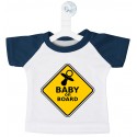 MINI T-SHIRT BIMBO A BORDO ATTENZIONE BABY ON BOARD COLORE BLU