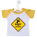 MINI T-SHIRT BIMBO A BORDO ATTENZIONE BABY ON BOARD COLORE GIALLO