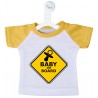 MINI T-SHIRT BIMBO A BORDO ATTENZIONE BABY ON BOARD COLORE GIALLO