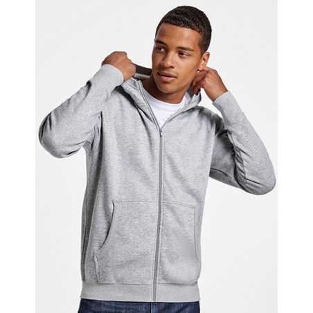 FELPA PERSONALIZZATA CON ZIP E CAPPUCCIO CON TASCA FRONTALE