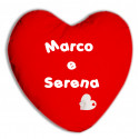 CUSCINO A CUORE PERSONALIZZATO IN COTONE ROSSO CON NOME