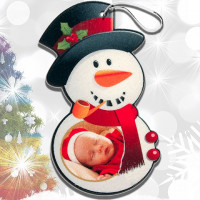 Addobbo natalizio con foto Natale in feltro pupazzo di neve