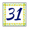 Numero Civico Personalizzato in Ceramica Girasoli