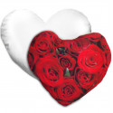 CUSCINO A FORMA DI CUORE PERSONALIZZATO ROSE ROSSE