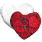 Cuscino a forma di cuore personalizzato Rose rosse