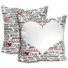CUSCINO PERSONALIZZATO QUADRATO SCRITTE AMORE