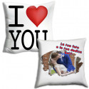 CUSCINO PERSONALIZZATO QUADRATO I LOVE YOU FOTO