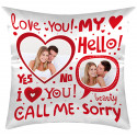CUSCINO PERSONALIZZATO FUMETTO LOVE YOU MY HELLO