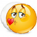 CUSCINO PERSONALIZZATO ROTONDO EMOTICON KISS