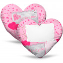 CUSCINO PERSONALIZZATO A CUORE FULL PRINT FOTO LOVE PINK