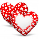 CUSCINO PERSONALIZZATO A CUORE CUORICINI ROSSO BIANCO