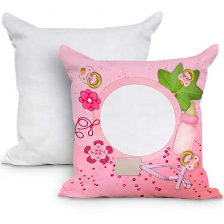 Cuscino personalizzato Miss Biberon rosa per bimba
