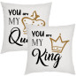 Coppia di cuscini personalizzati You are My Queen