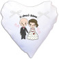 Cuscino nunziale personalizzato Portafedi a cuore in raso per matrimonio