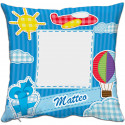 CUSCINO PERSONALIZZATO BIMBO AZZURRO AEREOPLANO