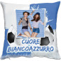 Cuscino Personalizzato Foto Calcio Bianco Azzurro Sport