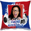 CUSCINO PERSONALIZZATO FOTO CALCIO ROSSO BLU SPORT Bologna