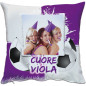 Cuscino Personalizzato Foto Calcio Cuore Viola Sport