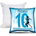 CUSCINO PERSONALIZZATO FOTO CALCIO BIANCO AZZURRO ITALIA