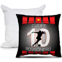 CUSCINO PERSONALIZZATO FOTO CALCIO ROSSO NERO