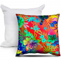CUSCINO PERSONALIZZATO QUADRATO FIORI MULTICOLOR RED