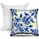 CUSCINO PERSONALIZZATO QUADRATO FIORI AZZURRI