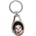PORTACHIAVI PERSONALIZZATO IN ACCIAIO OVALE CON FOTO