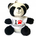 PORTACHIAVI PELUCHE PERSONALIZZATO FOTO PANDA T-SHIRT