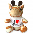 PORTACHIAVI PELUCHE PERSONALIZZATO FOTO GIRAFFA T-SHIRT