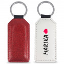 PORTACHIAVI PERSONALIZZATO ECO PELLE GLITTER ROSSO