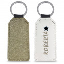 PORTACHIAVI PERSONALIZZATO ECO PELLE GLITTER ORO