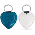 PORTACHIAVI PERSONALIZZATO ECO PELLE GLITTER A CUORE BLU